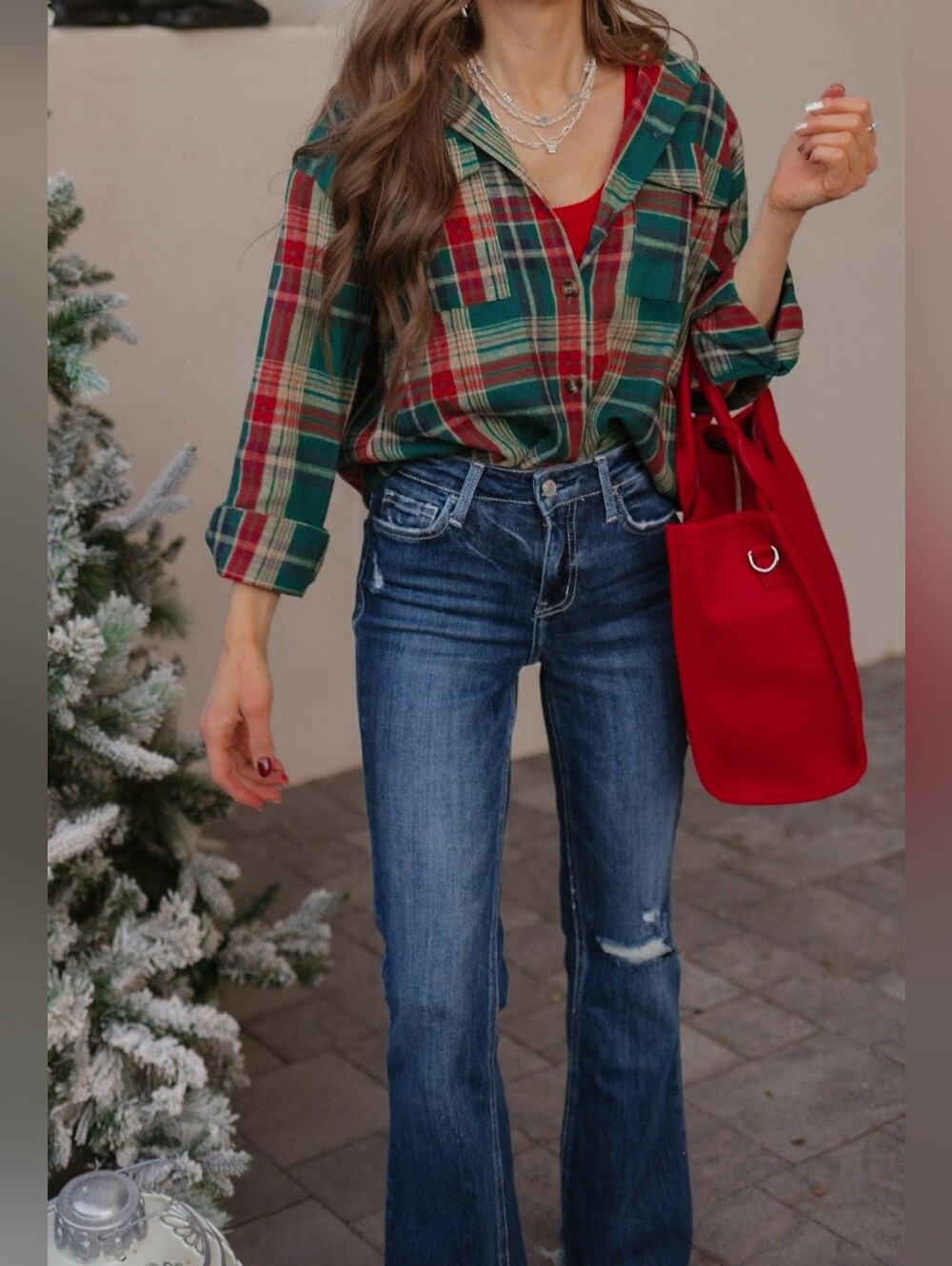 NWOT Weekend Wander Flannel Plaid Button-Down
